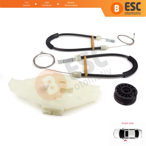 Citroen C-Elysee DD Peugeot 301 2012-On 9677416980 İçin Ön Sol Kapı Cam Kriko Tamir Seti