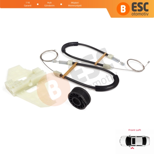 Citroen C-Elysee DD Peugeot 301 2012-On 9677416980 İçin Ön Sol Kapı Cam Kriko Tamir Seti