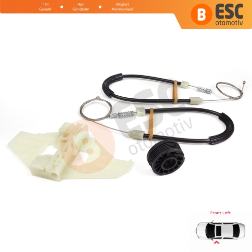 Citroen C-Elysee DD Peugeot 301 2012-On 9677416980 İçin Ön Sol Kapı Cam Kriko Tamir Seti