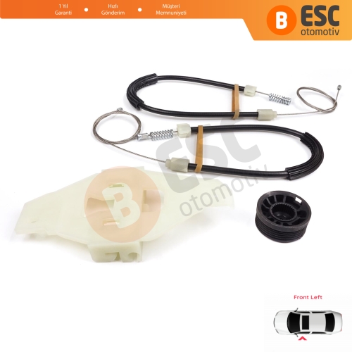 Citroen C-Elysee DD Peugeot 301 2012-On 9677416980 İçin Ön Sol Kapı Cam Kriko Tamir Seti