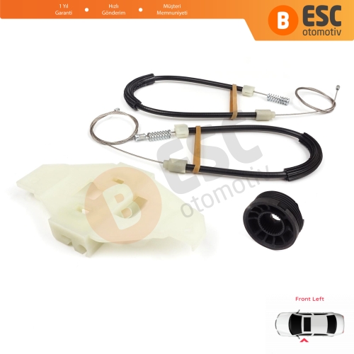 Citroen C-Elysee DD Peugeot 301 2012-On 9677416980 İçin Ön Sol Kapı Cam Kriko Tamir Seti