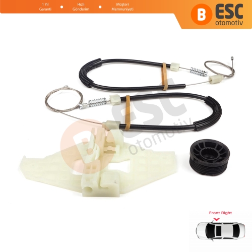 Citroen C-Elysee DD Peugeot 301 2012-On 9674412380 İçin Ön Sağ Kapı Cam Kriko Tamir Seti