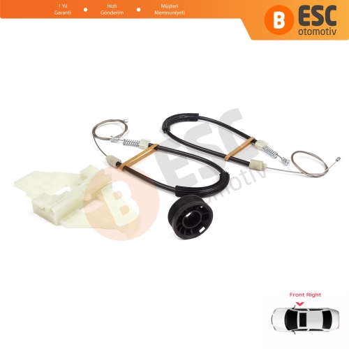 Citroen C-Elysee DD Peugeot 301 2012-On 9674412380 İçin Ön Sağ Kapı Cam Kriko Tamir Seti