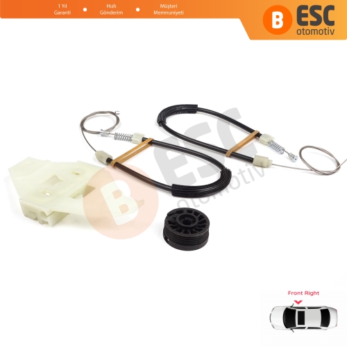 Citroen C-Elysee DD Peugeot 301 2012-On 9674412380 İçin Ön Sağ Kapı Cam Kriko Tamir Seti