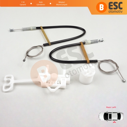 Fiat Linea 323 110 2007-2018 51789674 İçin Manuel Arka Sol Kapı Cam Kriko Tamir Seti