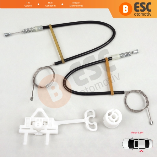 Fiat Linea 323 110 2007-2018 51789674 İçin Manuel Arka Sol Kapı Cam Kriko Tamir Seti