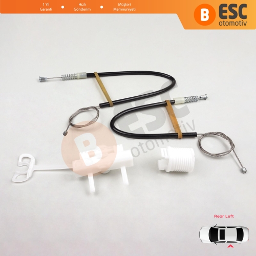 Fiat Linea 323 110 2007-2018 51789674 İçin Manuel Arka Sol Kapı Cam Kriko Tamir Seti