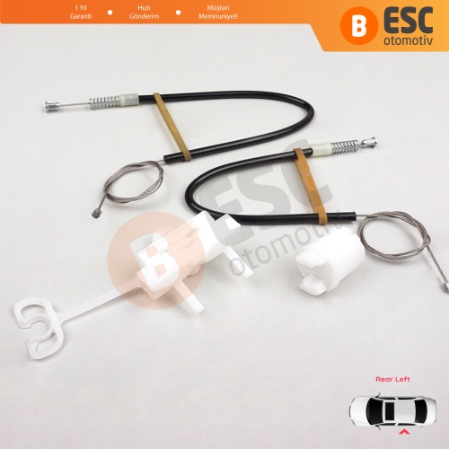 Fiat Linea 323 110 2007-2018 51789674 İçin Manuel Arka Sol Kapı Cam Kriko Tamir Seti