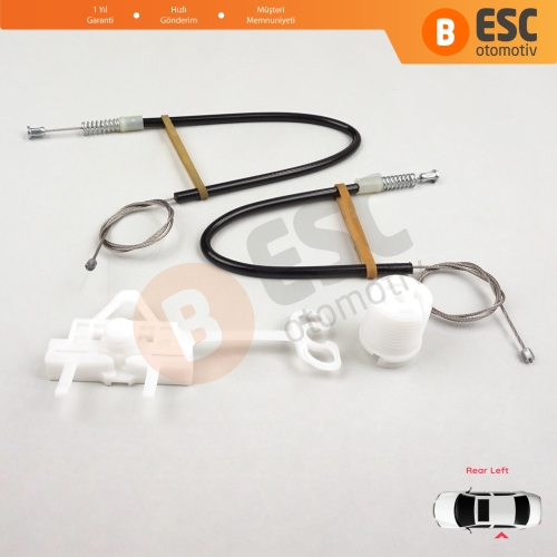 Fiat Linea 323 110 2007-2018 51789674 İçin Manuel Arka Sol Kapı Cam Kriko Tamir Seti