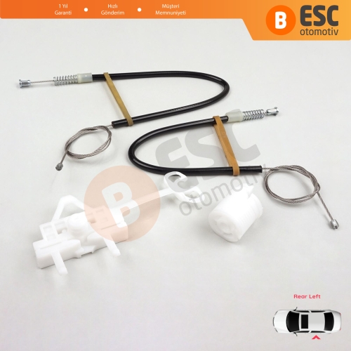 Fiat Linea 323 110 2007-2018 51789674 İçin Manuel Arka Sol Kapı Cam Kriko Tamir Seti