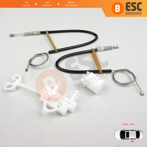 Fiat Linea 323 110 2007-2018 51789674 İçin Manuel Arka Sol Kapı Cam Kriko Tamir Seti