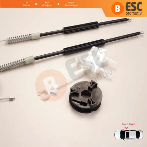 Fiat Doblo MK1 MPV Van 119 223 2001-2010 51718403 İçin Ön Sağ Kapı Cam Kriko Tamir Seti