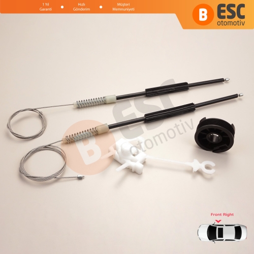 Fiat Doblo MK1 MPV Van 119 223 2001-2010 51718403 İçin Ön Sağ Kapı Cam Kriko Tamir Seti