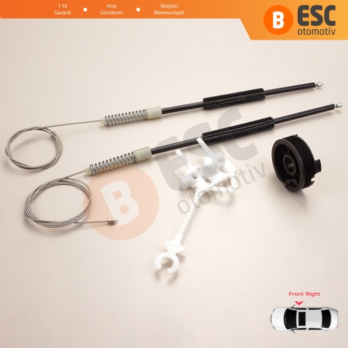 Fiat Doblo MK1 MPV Van 119 223 2001-2010 51718403 İçin Ön Sağ Kapı Cam Kriko Tamir Seti