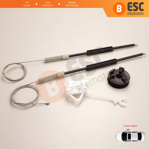 Fiat Doblo MK1 MPV Van 119 223 2001-2010 51718403 İçin Ön Sağ Kapı Cam Kriko Tamir Seti