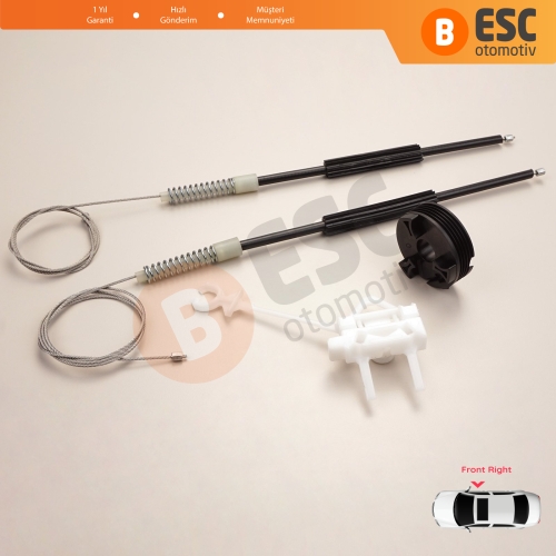 Fiat Doblo MK1 MPV Van 119 223 2001-2010 51718403 İçin Ön Sağ Kapı Cam Kriko Tamir Seti