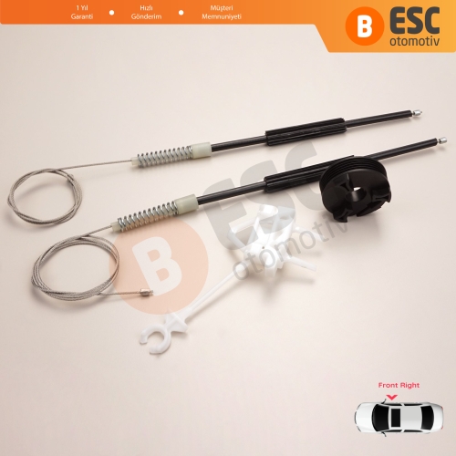 Fiat Doblo MK1 MPV Van 119 223 2001-2010 51718403 İçin Ön Sağ Kapı Cam Kriko Tamir Seti