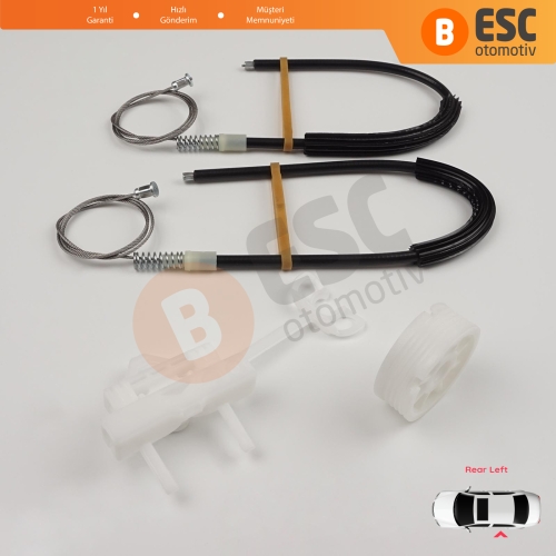 Fiat Linea 323 110 2007-2018 51898679 İçin Elektrikli Arka Sol Kapı Cam Kriko Tamir Seti