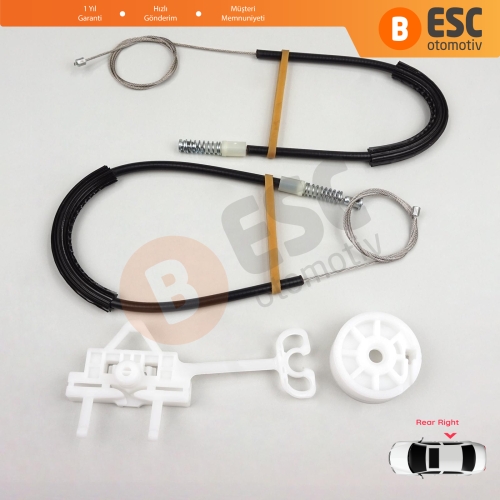 Fiat Linea 323 110 2007-2018 51898678 İçin Elektrikli Arka Sağ Kapı Cam Kriko Tamir Seti