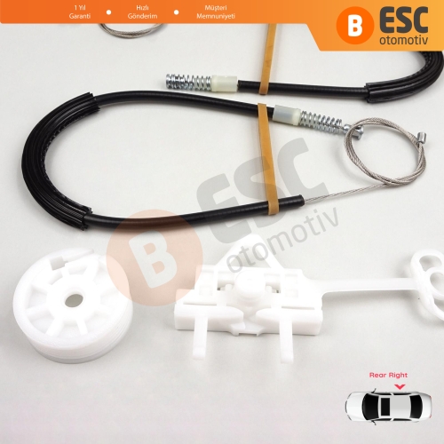 Fiat Linea 323 110 2007-2018 51898678 İçin Elektrikli Arka Sağ Kapı Cam Kriko Tamir Seti