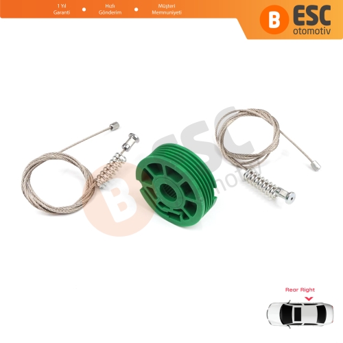 Audi A6 C5 4B 1997-2005 Allroad 4BH 4/5 Kapı 4B0839462 İçin Arka Sağ Cam Kriko Tamir Seti