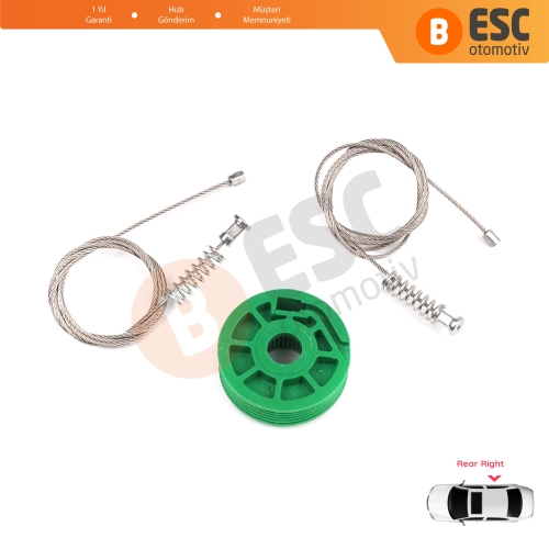 Audi A6 C5 4B 1997-2005 Allroad 4BH 4/5 Kapı 4B0839462 İçin Arka Sağ Cam Kriko Tamir Seti