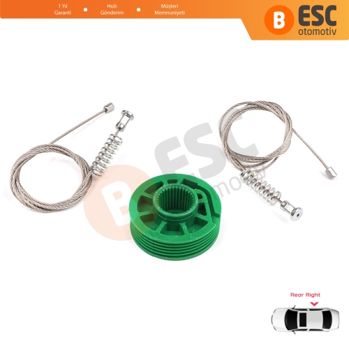 Audi A6 C5 4B 1997-2005 Allroad 4BH 4/5 Kapı 4B0839462 İçin Arka Sağ Cam Kriko Tamir Seti