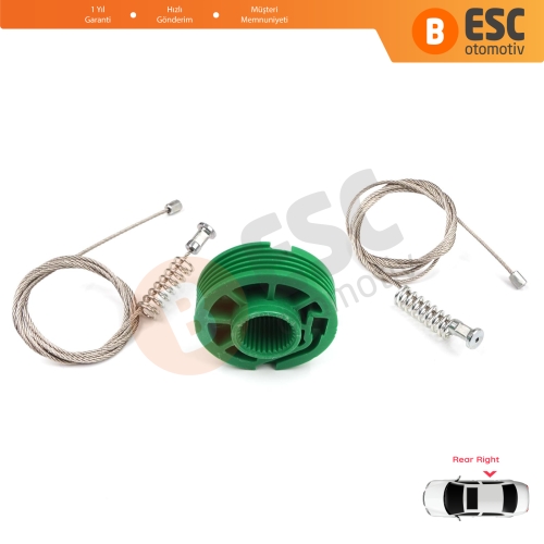 Audi A6 C5 4B 1997-2005 Allroad 4BH 4/5 Kapı 4B0839462 İçin Arka Sağ Cam Kriko Tamir Seti