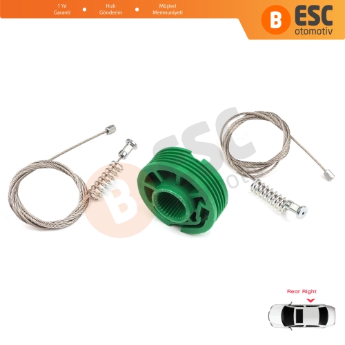 Audi A6 C5 4B 1997-2005 Allroad 4BH 4/5 Kapı 4B0839462 İçin Arka Sağ Cam Kriko Tamir Seti