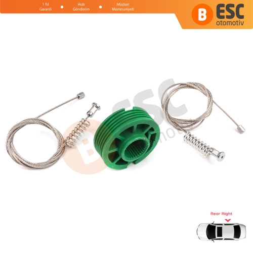 Audi A6 C5 4B 1997-2005 Allroad 4BH 4/5 Kapı 4B0839462 İçin Arka Sağ Cam Kriko Tamir Seti