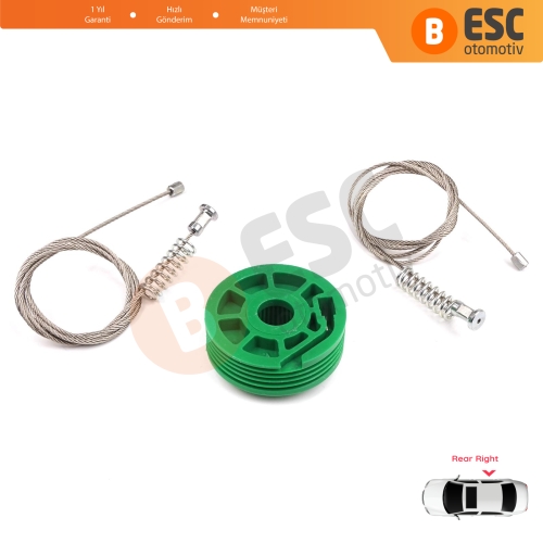 Audi A6 C5 4B 1997-2005 Allroad 4BH 4/5 Kapı 4B0839462 İçin Arka Sağ Cam Kriko Tamir Seti