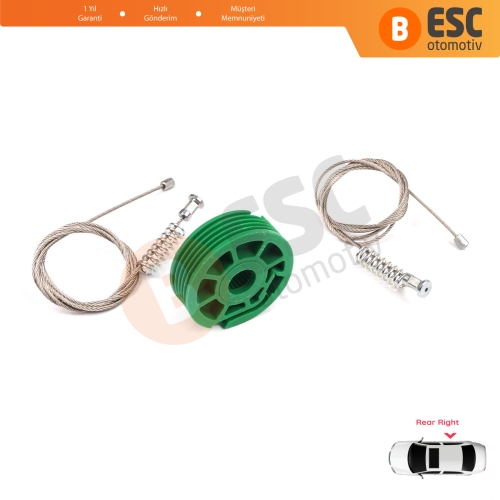 Audi A6 C5 4B 1997-2005 Allroad 4BH 4/5 Kapı 4B0839462 İçin Arka Sağ Cam Kriko Tamir Seti