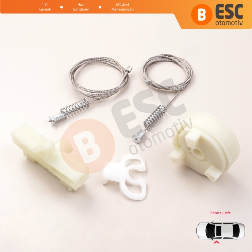 Fiat Abarth Punto Grande Evo MK3 199 2005-2024 3/5-Kapı 51723316 İçin Elektrikli Ön Sol Cam Kriko Tamir Seti