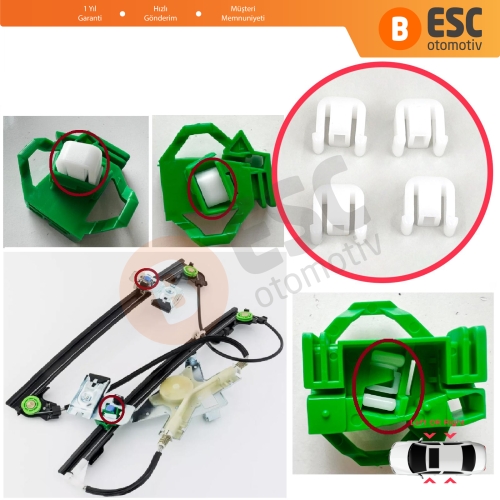 VW Polo Classic 6V2 Caddy MK2 Cordoba Vario Ibiza Inca 6K Octavia 1U İçin Cam Kriko Plastik Ayak Sabitleme Klipsi