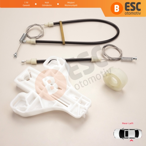 Seat Toledo MK3 5P2 2004-2009 Altea 5P1 XL 5P5 5P8 5P0839461 İçin Elektrikli Arka Sol Kapı Cam Kriko Tamir Seti