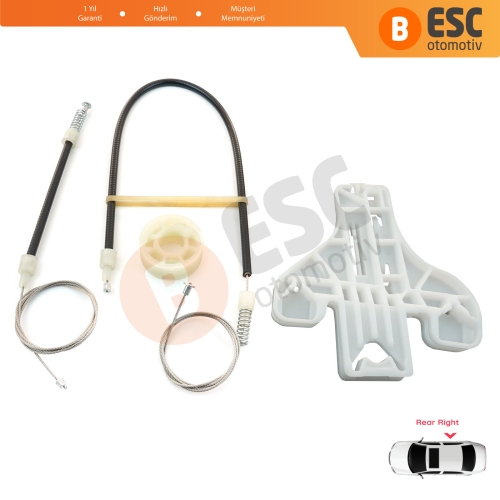 Seat Toledo MK3 5P2 2004-2009 Altea 5P1 XL 5P5 5P8 5P0839462 İçin Elektrikli Arka Sağ Kapı Cam Kriko Tamir Seti