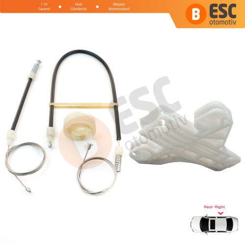 Seat Toledo MK3 5P2 2004-2009 Altea 5P1 XL 5P5 5P8 5P0839462 İçin Elektrikli Arka Sağ Kapı Cam Kriko Tamir Seti