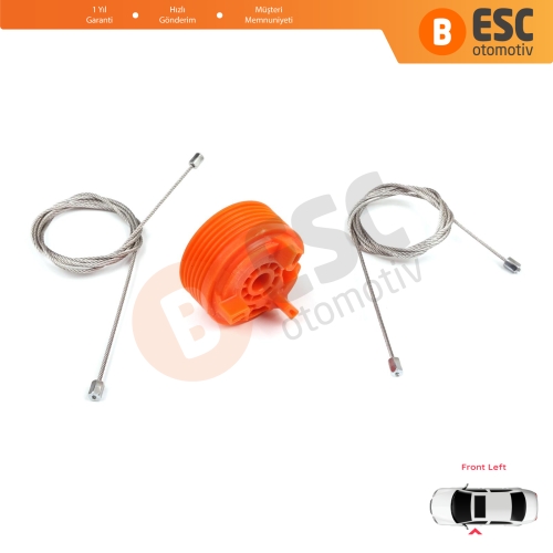 Peugeot 207 WA WC WK SW 2006–2015 5-Kapı 9221W9 İçin Elektrikli Ön Sol Cam Kriko Tamir Seti