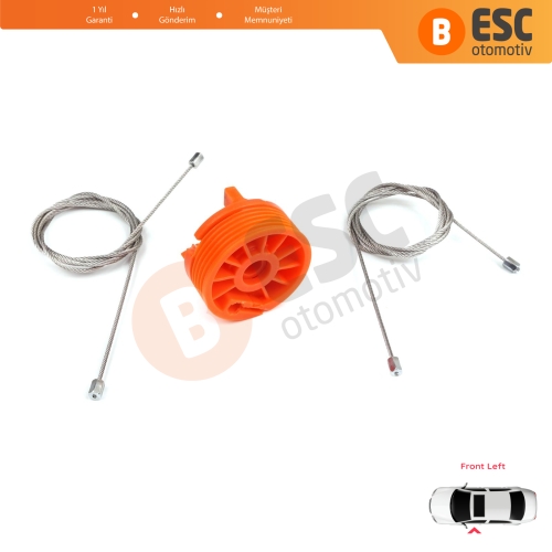 Peugeot 207 WA WC WK SW 2006–2015 5-Kapı 9221W9 İçin Elektrikli Ön Sol Cam Kriko Tamir Seti