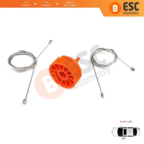 Peugeot 207 WA WC WK SW 2006–2015 5-Kapı 9221W9 İçin Elektrikli Ön Sol Cam Kriko Tamir Seti
