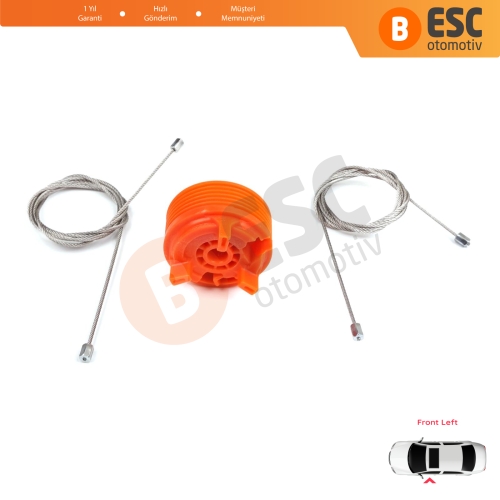 Peugeot 207 WA WC WK SW 2006–2015 5-Kapı 9221W9 İçin Elektrikli Ön Sol Cam Kriko Tamir Seti