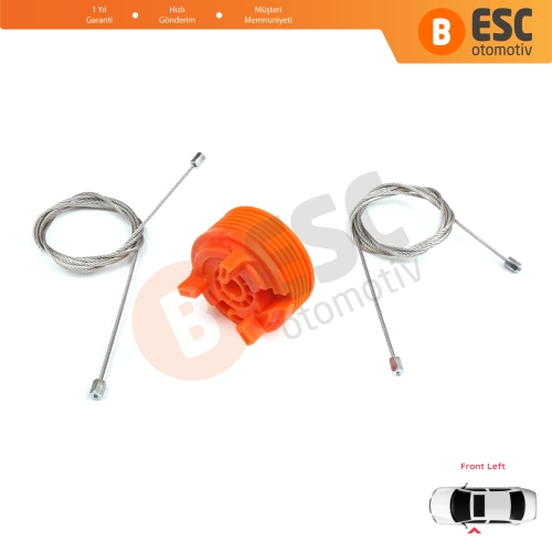 Peugeot 207 WA WC WK SW 2006–2015 5-Kapı 9221W9 İçin Elektrikli Ön Sol Cam Kriko Tamir Seti