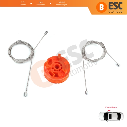 Peugeot 207 WA WC WK SW 2006–2015 5-Kapı 9222W9 İçin Elektrikli Ön Sağ Cam Kriko Tamir Seti