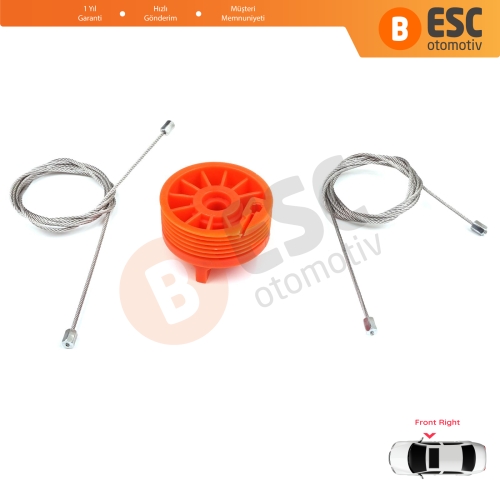 Peugeot 207 WA WC WK SW 2006–2015 5-Kapı 9222W9 İçin Elektrikli Ön Sağ Cam Kriko Tamir Seti