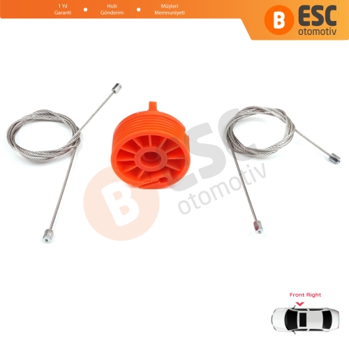 Peugeot 207 WA WC WK SW 2006–2015 5-Kapı 9222W9 İçin Elektrikli Ön Sağ Cam Kriko Tamir Seti