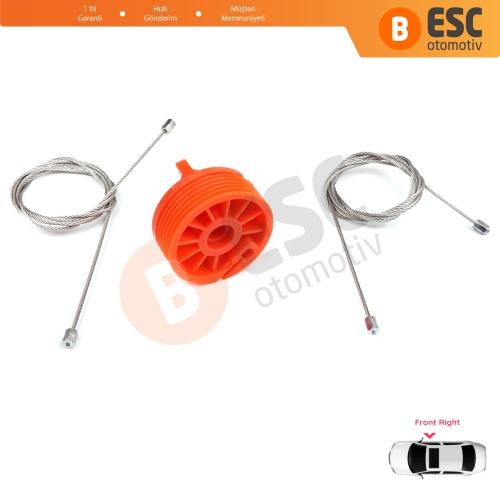 Peugeot 207 WA WC WK SW 2006–2015 5-Kapı 9222W9 İçin Elektrikli Ön Sağ Cam Kriko Tamir Seti