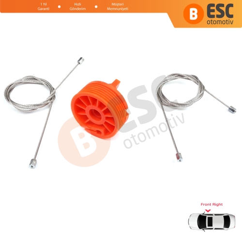 Peugeot 207 WA WC WK SW 2006–2015 5-Kapı 9222W9 İçin Elektrikli Ön Sağ Cam Kriko Tamir Seti