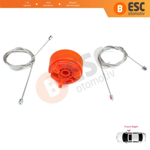 Peugeot 207 WA WC WK SW 2006–2015 5-Kapı 9222W9 İçin Elektrikli Ön Sağ Cam Kriko Tamir Seti
