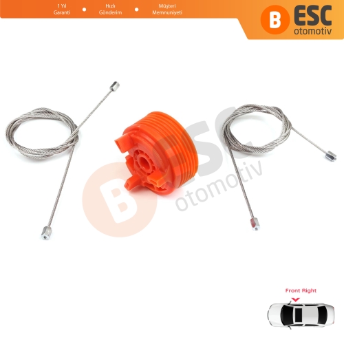 Peugeot 207 WA WC WK SW 2006–2015 5-Kapı 9222W9 İçin Elektrikli Ön Sağ Cam Kriko Tamir Seti