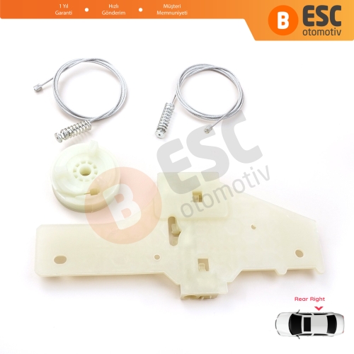 Peugeot 207 WA WC WK SW 2006–2015 5-Kapı 9224C9 İçin Elektrikli Arka Sağ Cam Kriko Tamir Seti
